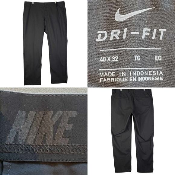 Nike Golf Pants Men’s Size 40X32 Black Modern Flat Front Performance 40 - Picture 1 of 11